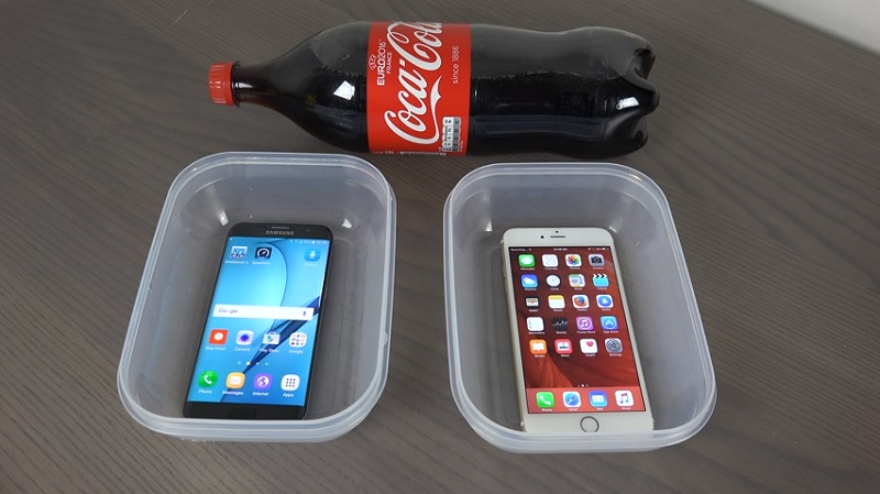 s7 edge iphone 6s cola test