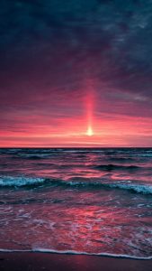 Dramatic Red Ocean Sunset iPhone 5 Wallpaper