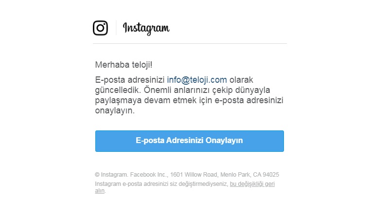 instagrama kayitli mail degistirme