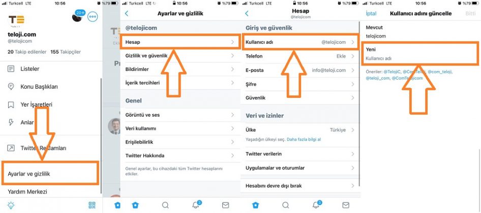 Twitter Kullanıcı Adı Değiştirme - Teloji