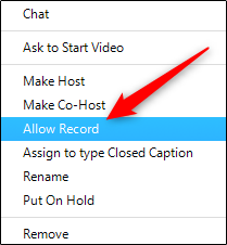 zoom manage participants more allow record