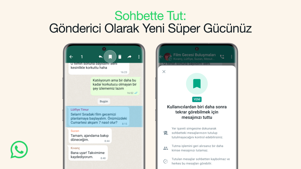 whatsapp sohbette tut